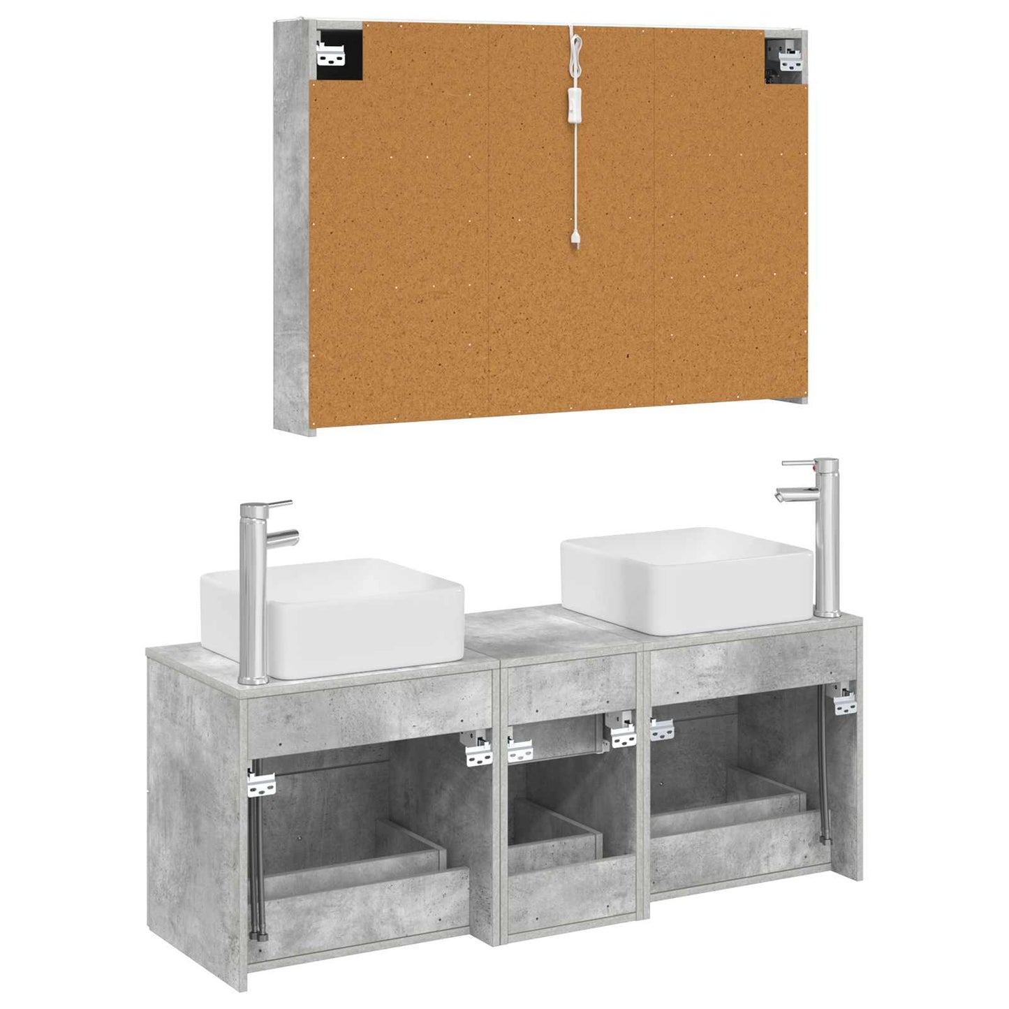 Bathroom Furniture Set 4 pcs Concrete Grey