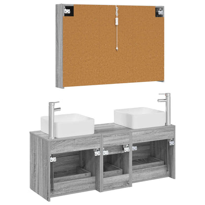 Bathroom Furniture Set 4 pcs Grey Sonoma