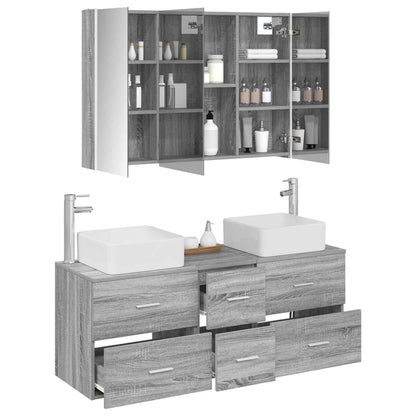 Bathroom Furniture Set 4 pcs Grey Sonoma