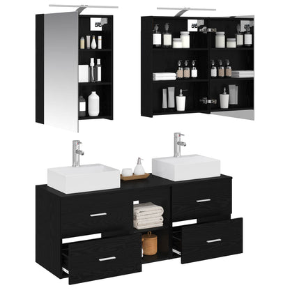 Bathroom Furniture Set 5 pcs Black Oak