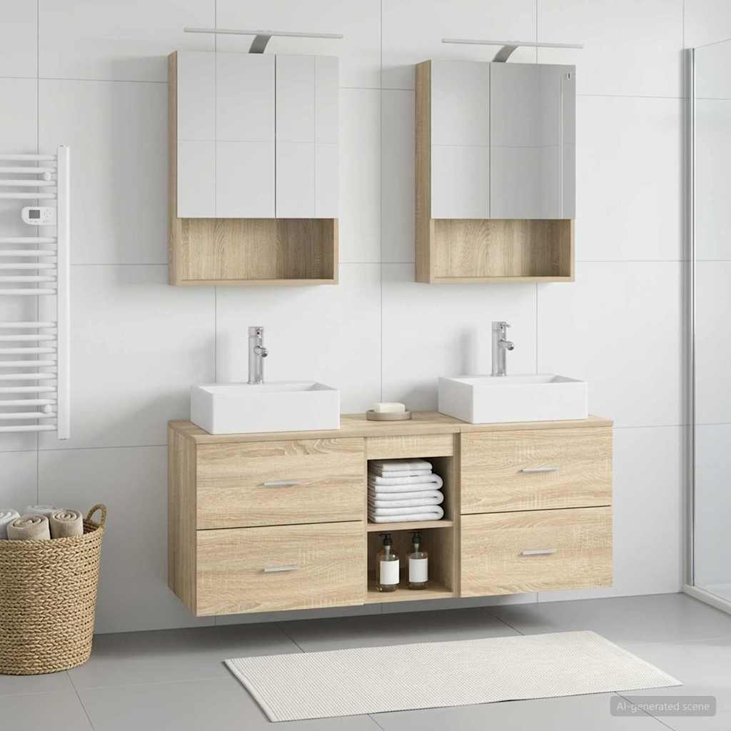 Bathroom Furniture Set 5 pcs Sonoma Oak