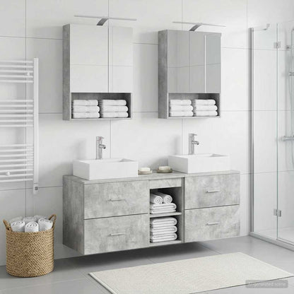 Bathroom Furniture Set 5 pcs Concrete Grey