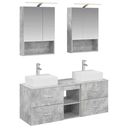 Bathroom Furniture Set 5 pcs Concrete Grey