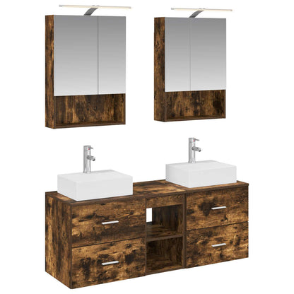 Bathroom Furniture Set 5 pcs Smoked Oak