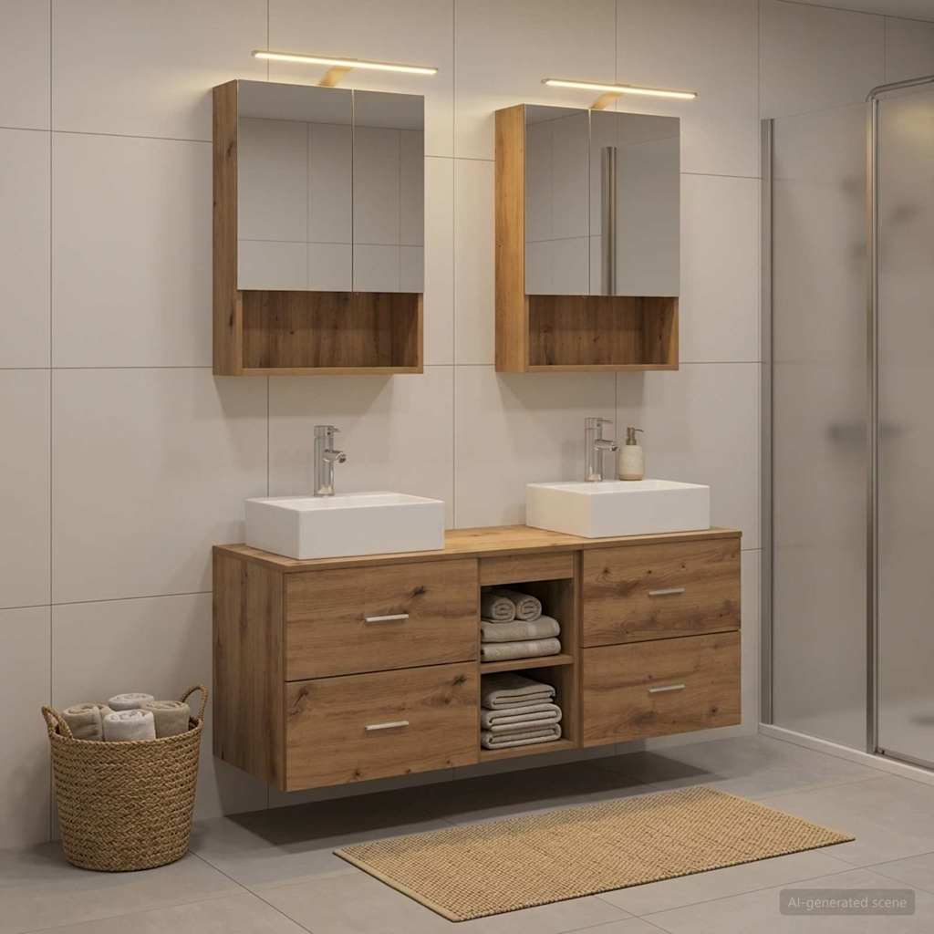 Bathroom Furniture Set 5 pcs Artisan Oak
