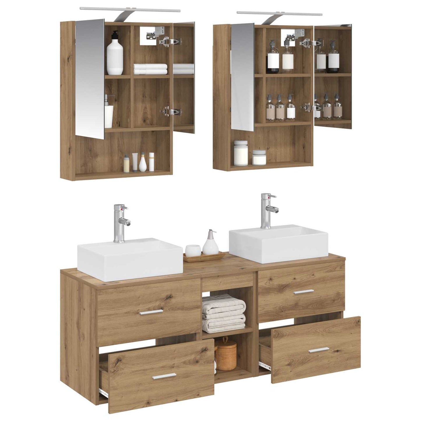 Bathroom Furniture Set 5 pcs Artisan Oak