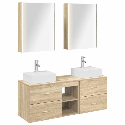 Bathroom Furniture Set 5 pcs Sonoma Oak