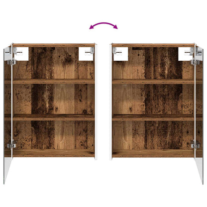 Bathroom Furniture Set 5 pcs Old Wood Engineered Wood and Glass