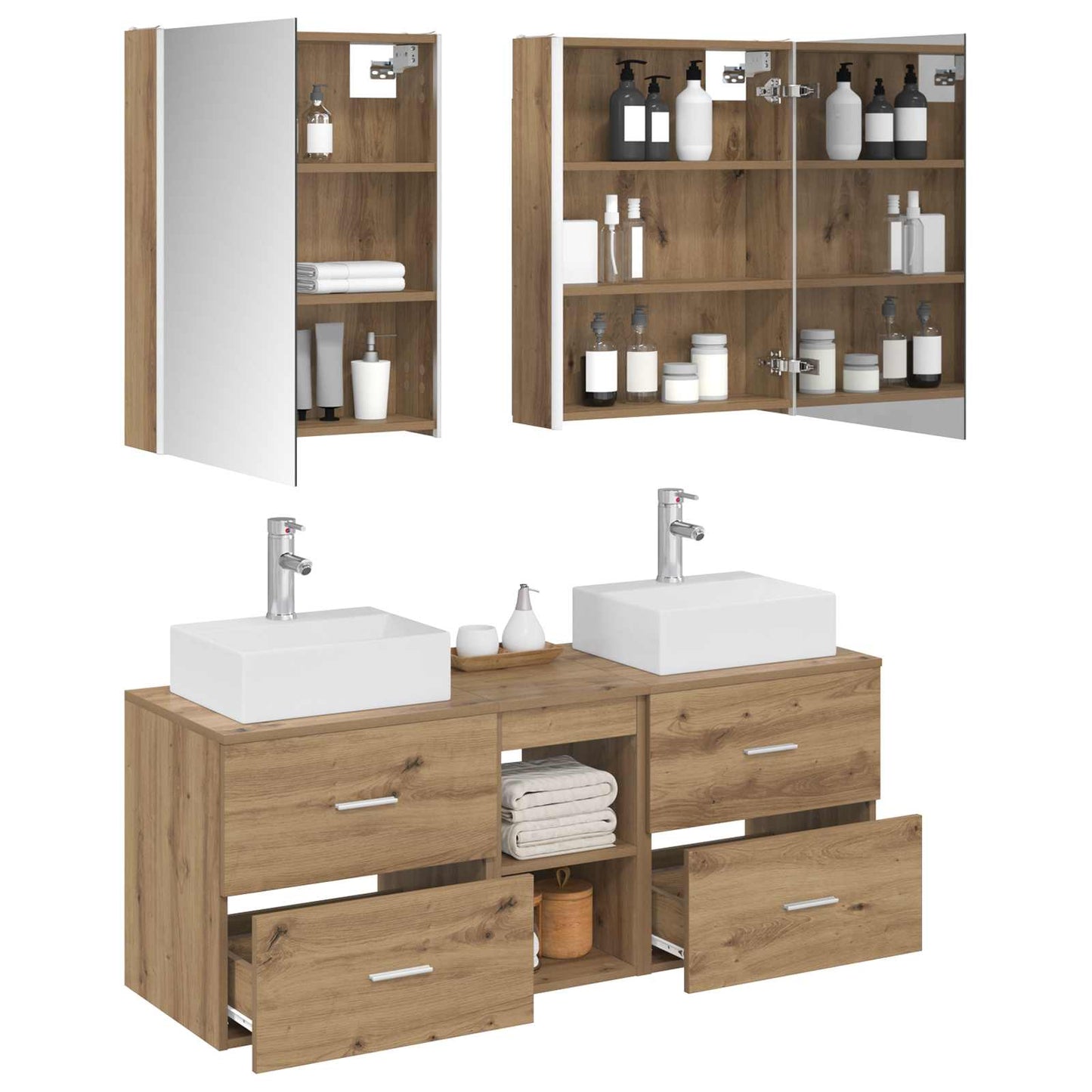 Bathroom Furniture Set 5 pcs Artisan Oak