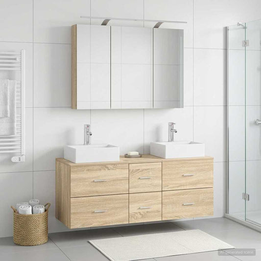 Bathroom Furniture Set 4 pcs Sonoma Oak