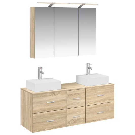 Bathroom Furniture Set 4 pcs Sonoma Oak