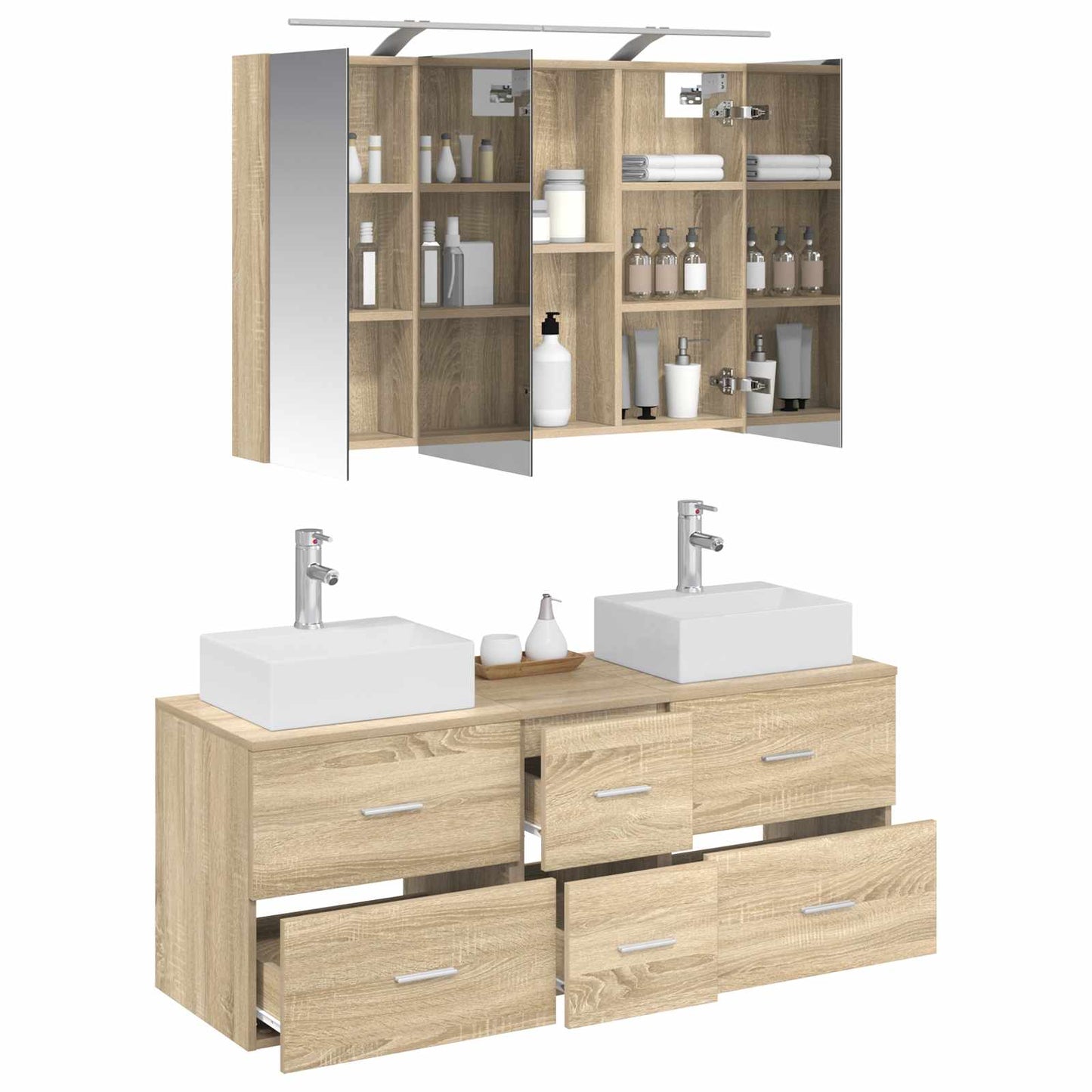 Bathroom Furniture Set 4 pcs Sonoma Oak
