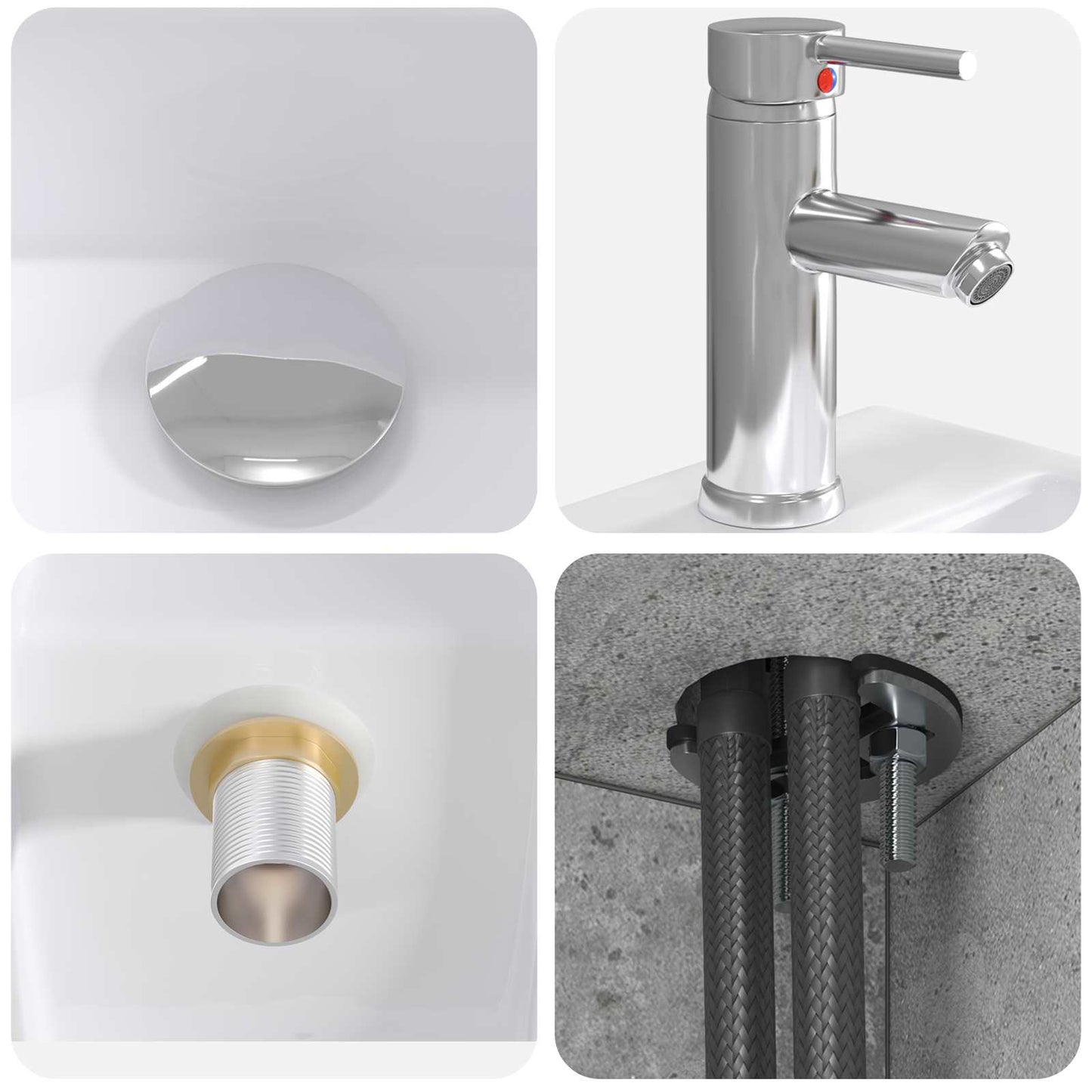 Bathroom Furniture Set 4 pcs Concrete Grey
