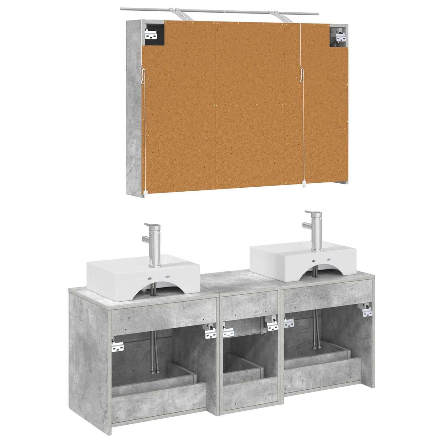 Bathroom Furniture Set 4 pcs Concrete Grey