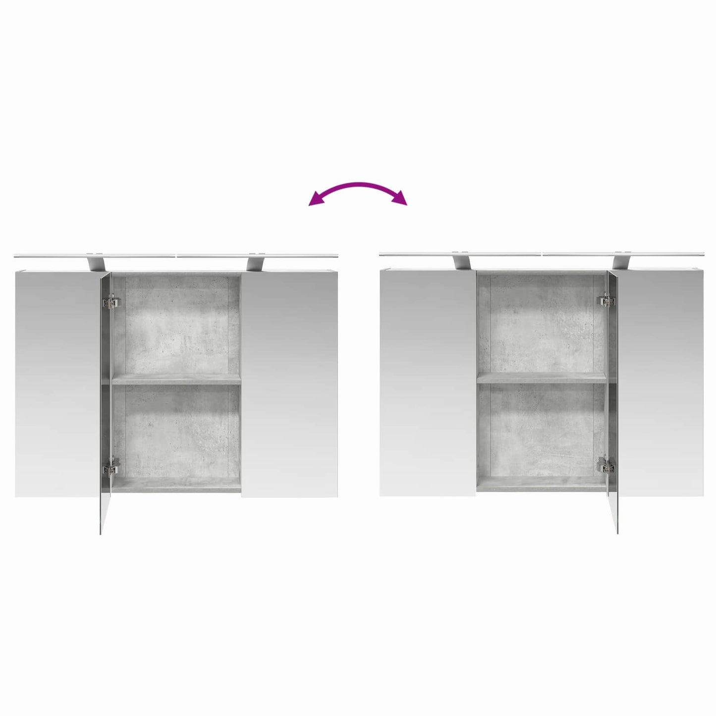 Bathroom Furniture Set 4 pcs Concrete Grey