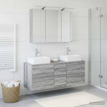 Bathroom Furniture Set 4 pcs Grey Sonoma