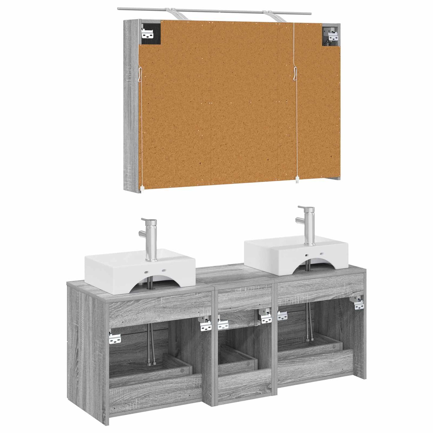 Bathroom Furniture Set 4 pcs Grey Sonoma