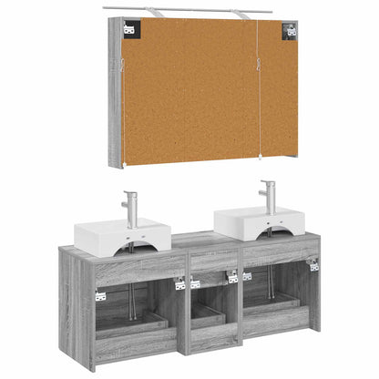 Bathroom Furniture Set 4 pcs Grey Sonoma