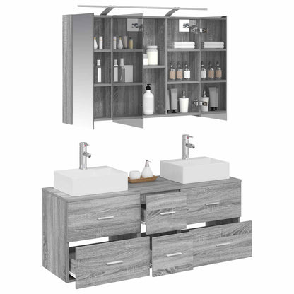 Bathroom Furniture Set 4 pcs Grey Sonoma