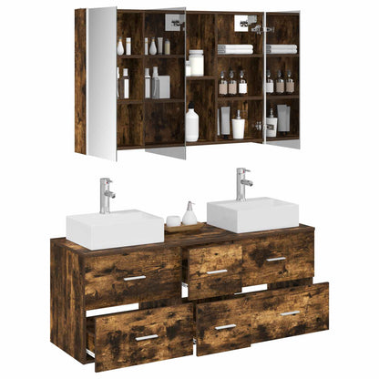 Bathroom Furniture Set 4 pcs Smoked Oak