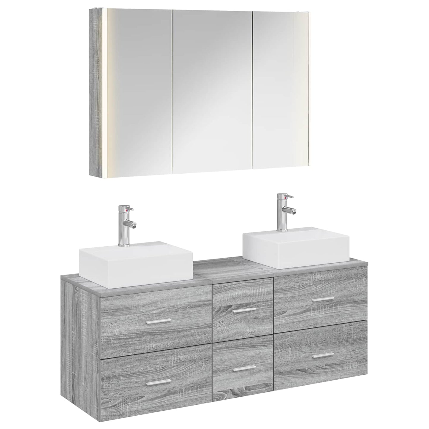 Bathroom Furniture Set 4 pcs Grey Sonoma
