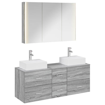 Bathroom Furniture Set 4 pcs Grey Sonoma