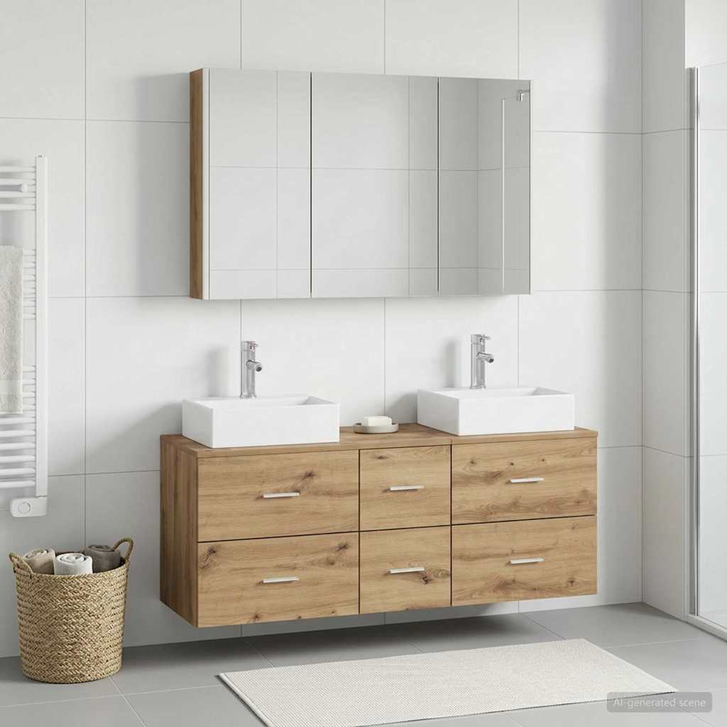 Bathroom Furniture Set 4 pcs Artisan Oak