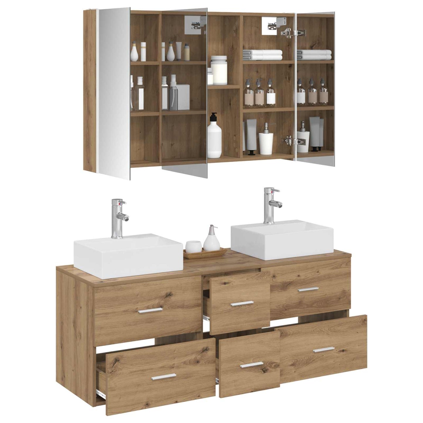 Bathroom Furniture Set 4 pcs Artisan Oak