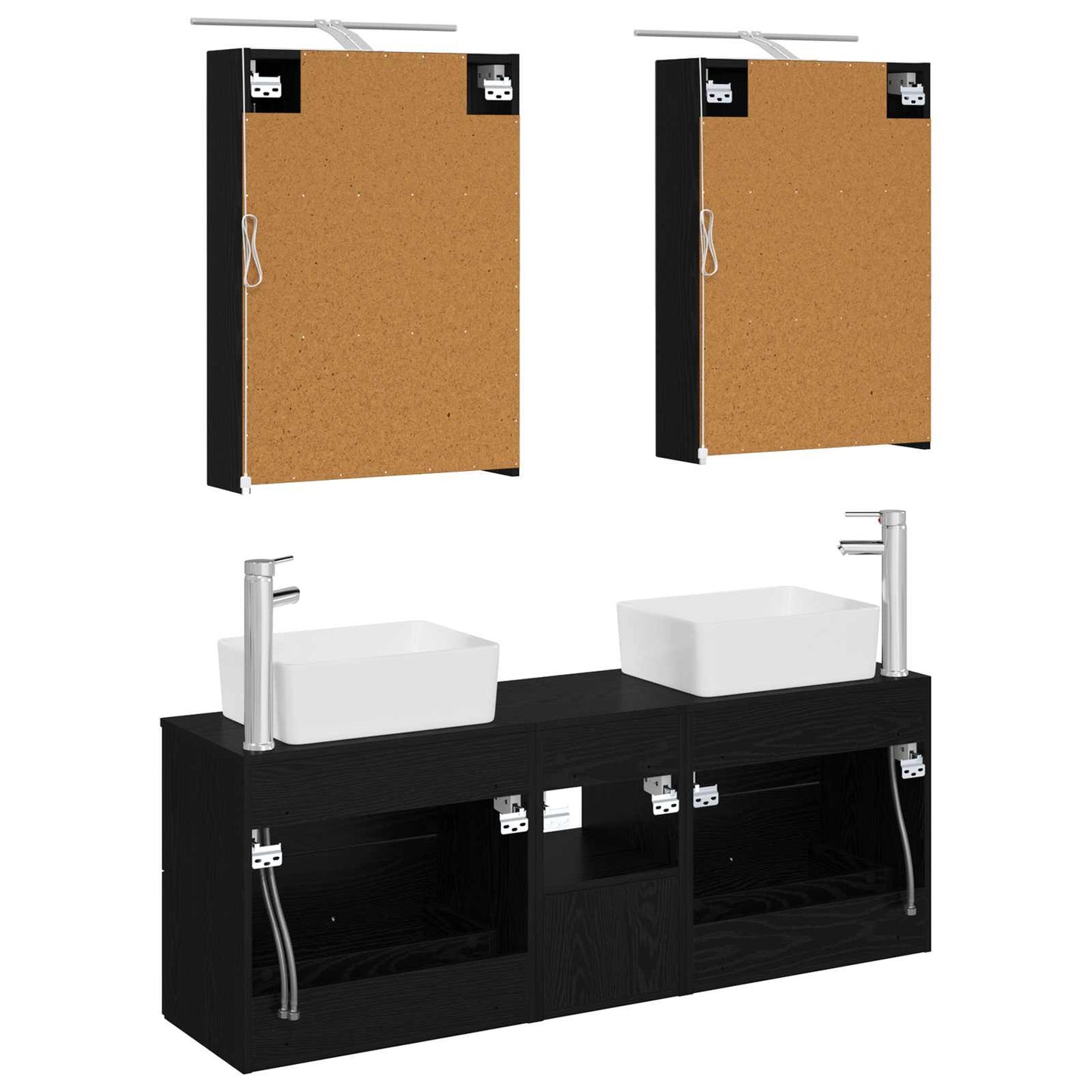 Bathroom Furniture Set 5 pcs Black Oak