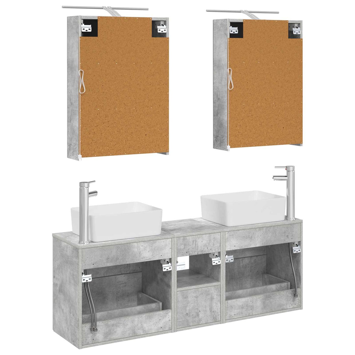 Bathroom Furniture Set 5 pcs Concrete Grey