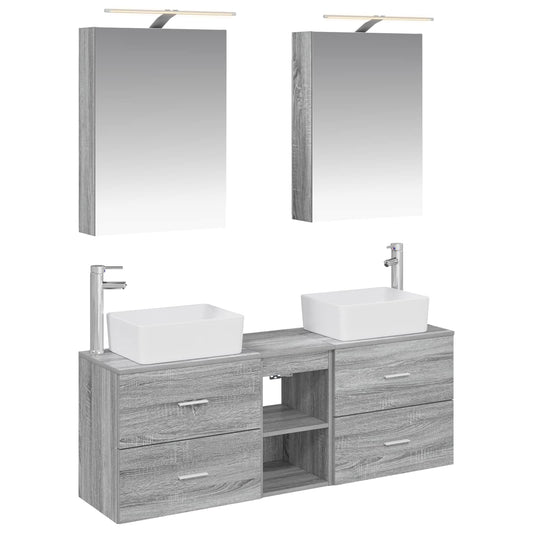 Bathroom Furniture Set 5 pcs Grey Sonoma