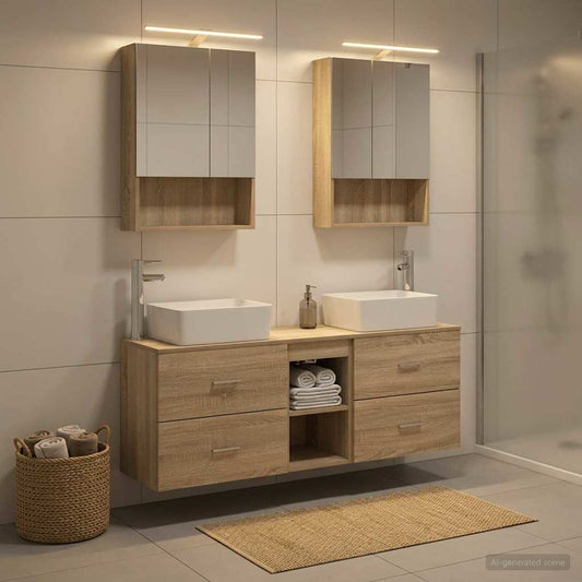 Bathroom Furniture Set 5 pcs Sonoma Oak
