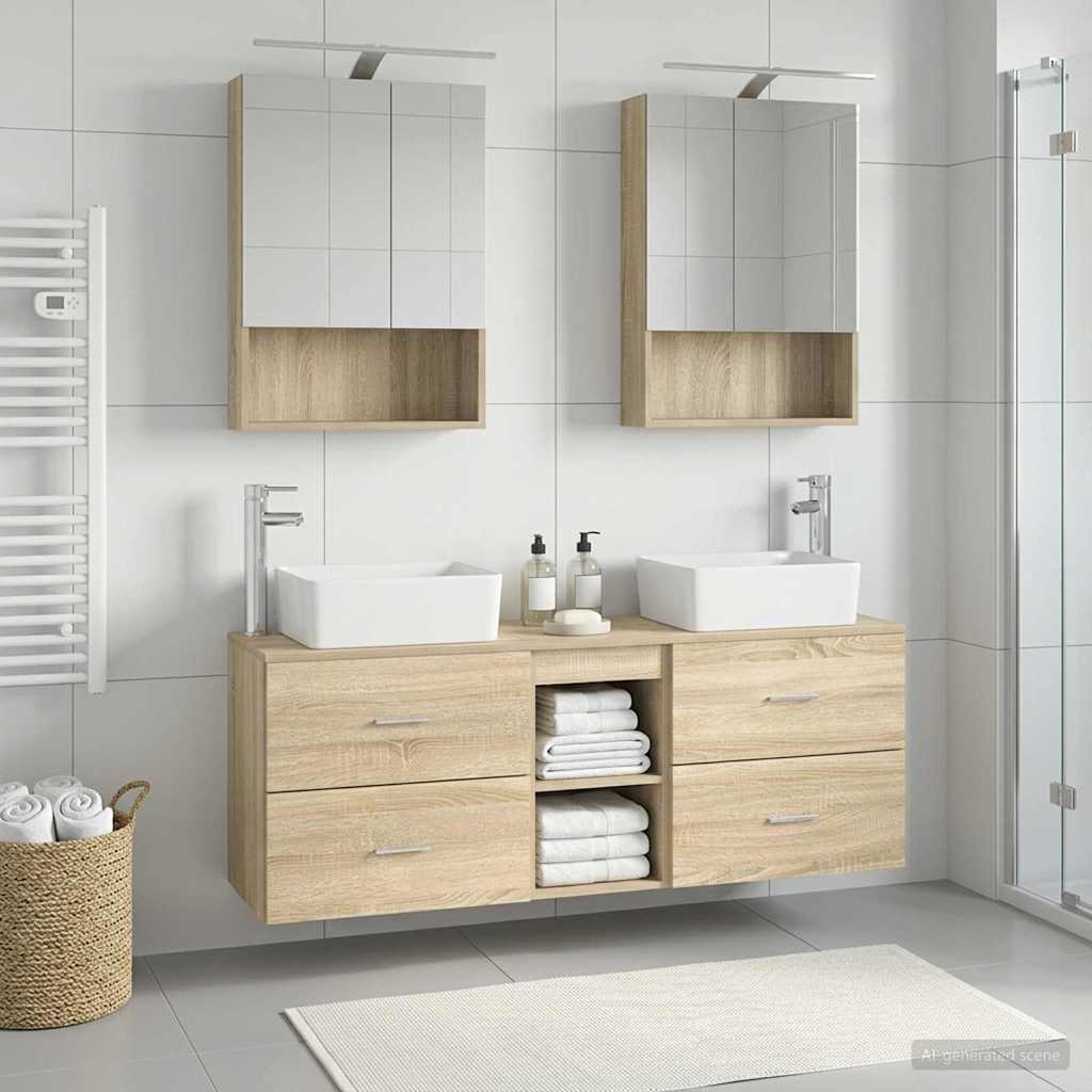 Bathroom Furniture Set 5 pcs Sonoma Oak