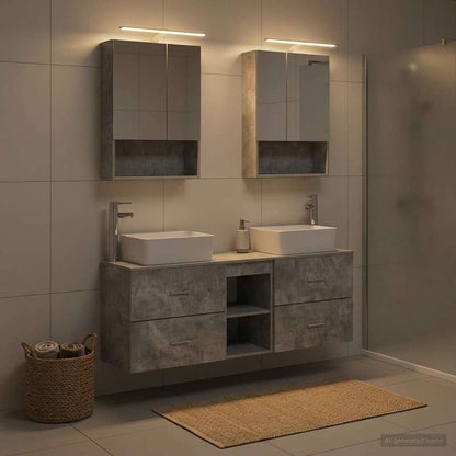 Bathroom Furniture Set 5 pcs Concrete Grey