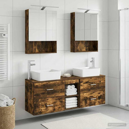 Bathroom Furniture Set 5 pcs Smoked Oak