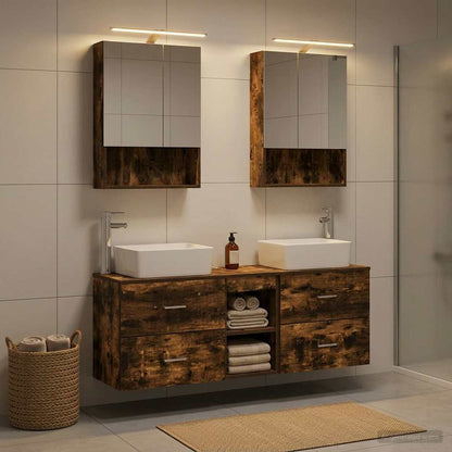 Bathroom Furniture Set 5 pcs Smoked Oak