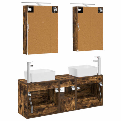 Bathroom Furniture Set 5 pcs Smoked Oak