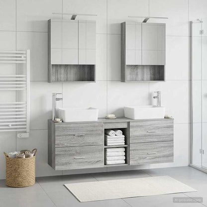 Bathroom Furniture Set 5 pcs Grey Sonoma