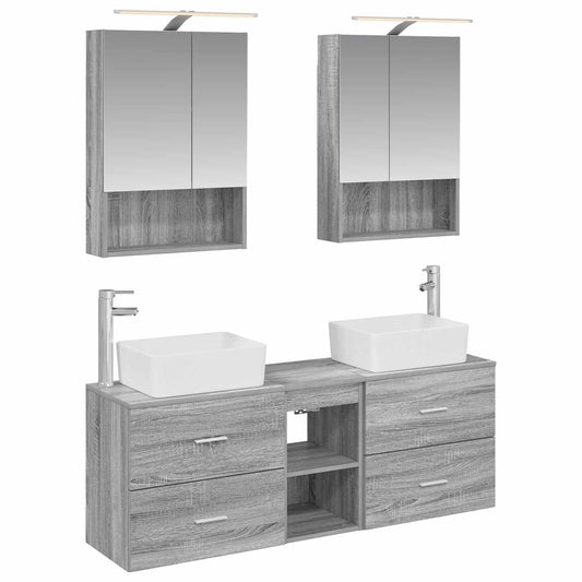 Bathroom Furniture Set 5 pcs Grey Sonoma