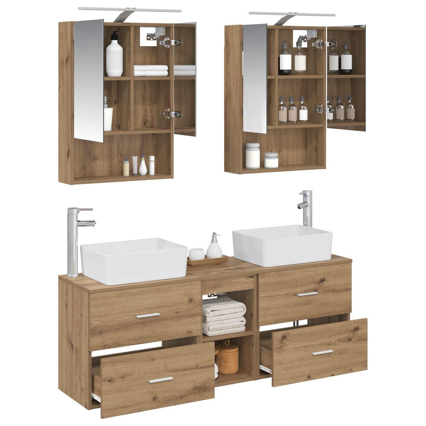 Bathroom Furniture Set 5 pcs Artisan Oak