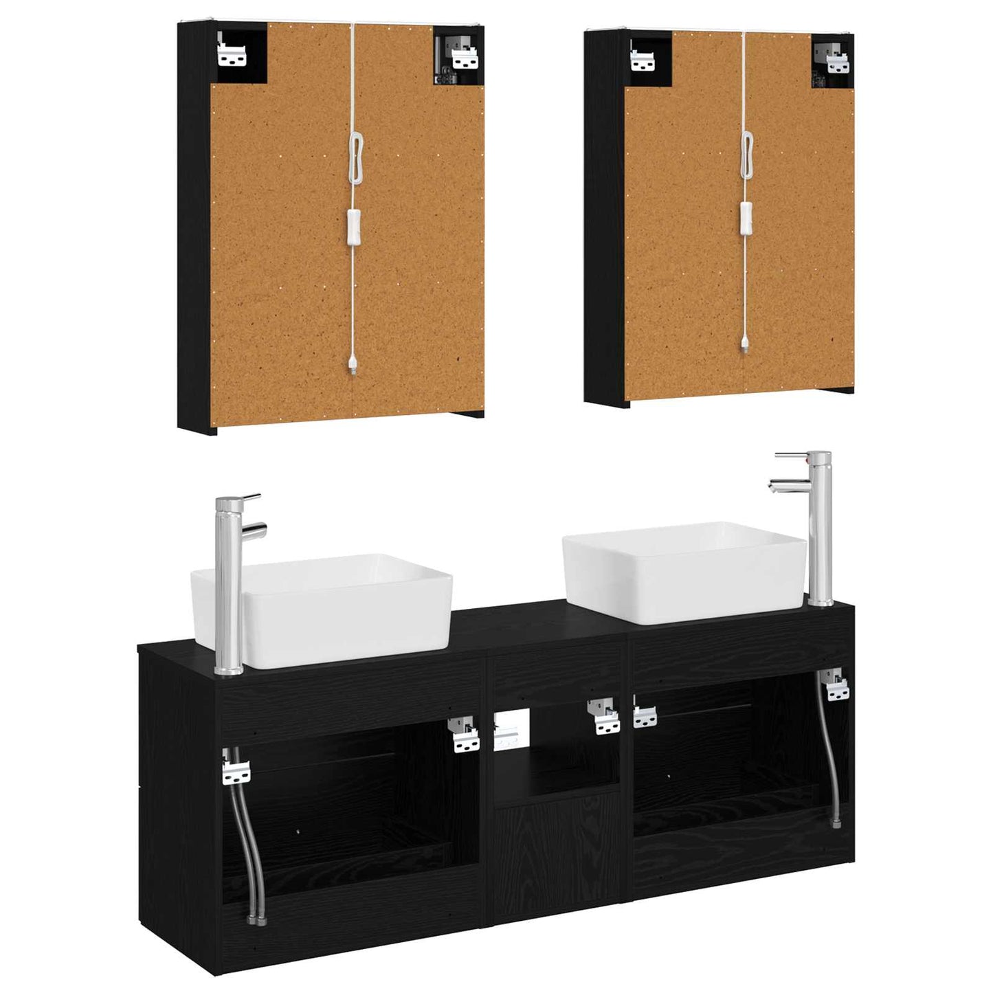 Bathroom Furniture Set 5 pcs Black Oak