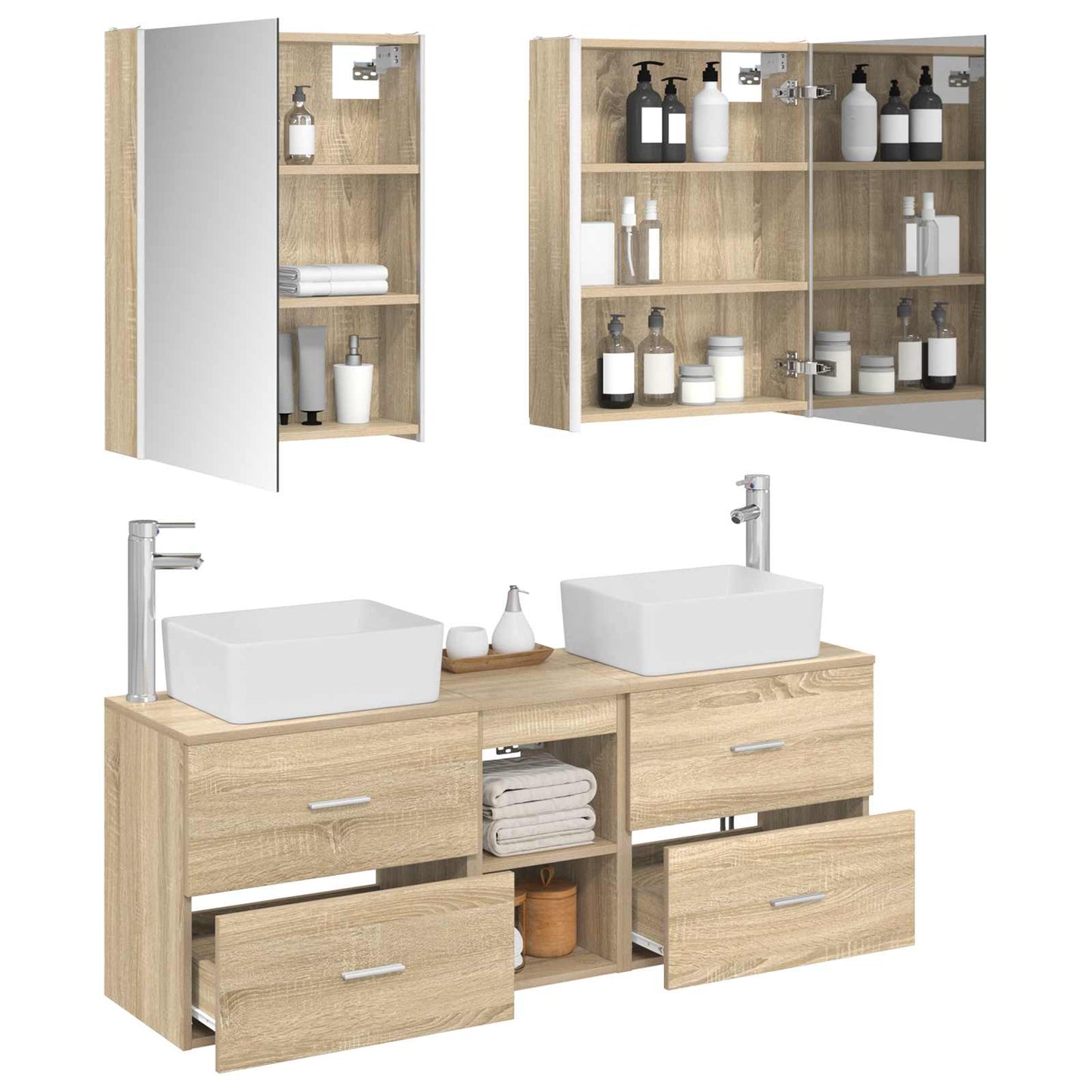 Bathroom Furniture Set 5 pcs Sonoma Oak
