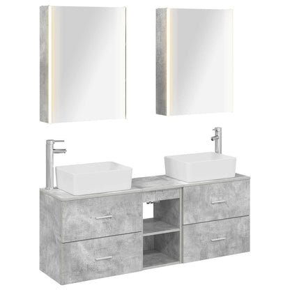 Bathroom Furniture Set 5 pcs Concrete Grey
