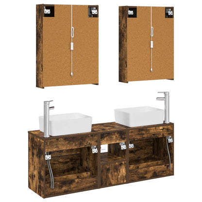 Bathroom Furniture Set 5 pcs Smoked Oak