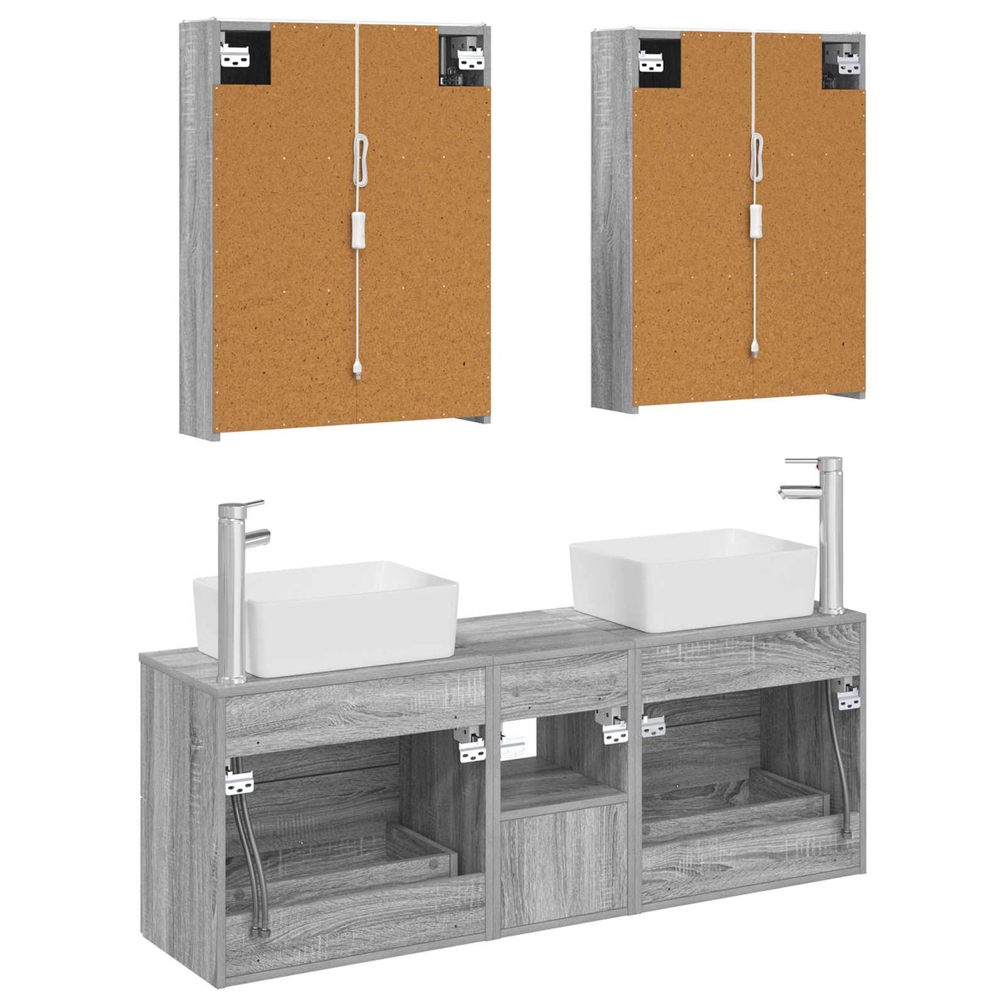 Bathroom Furniture Set 5 pcs Grey Sonoma