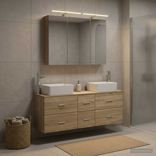 Bathroom Furniture Set 4 pcs Sonoma Oak