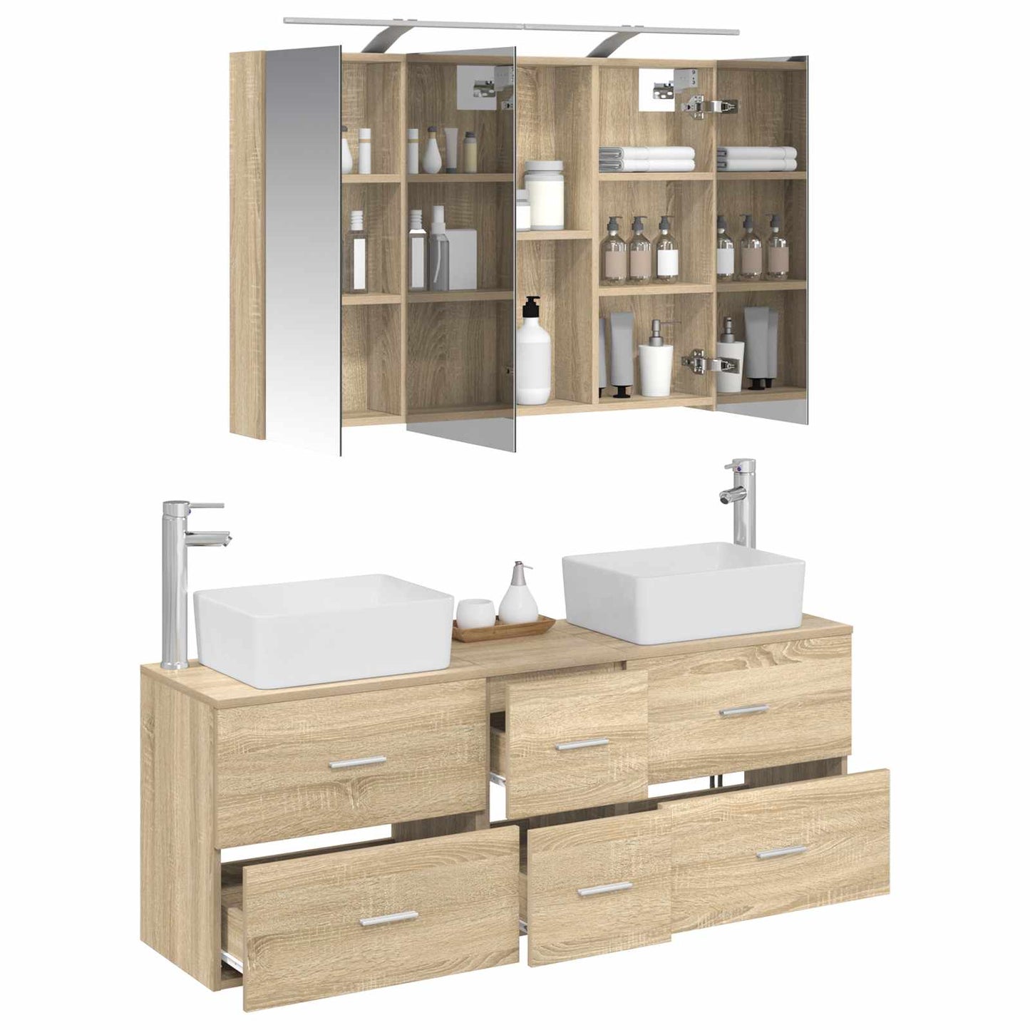 Bathroom Furniture Set 4 pcs Sonoma Oak
