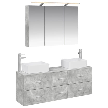Bathroom Furniture Set 4 pcs Concrete Grey
