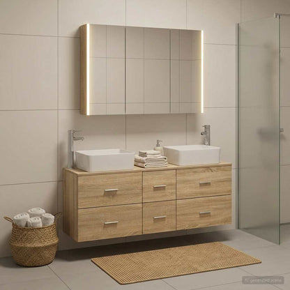 Bathroom Furniture Set 4 pcs Sonoma Oak