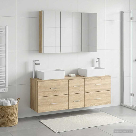 Bathroom Furniture Set 4 pcs Sonoma Oak